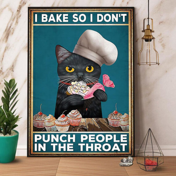 Cat Baker I Bake So I Don’T Punch People Canvas – Daymira™ Wear For ...