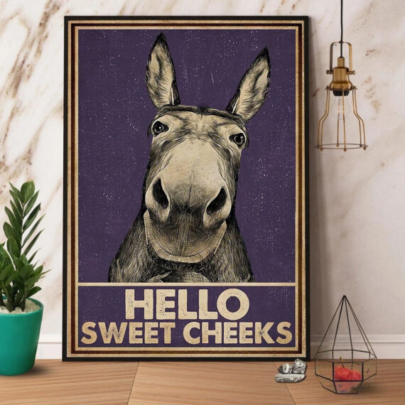 Donkey Hello Sweet Cheek Purple Background Canvas – Daymira™ Wear For ...