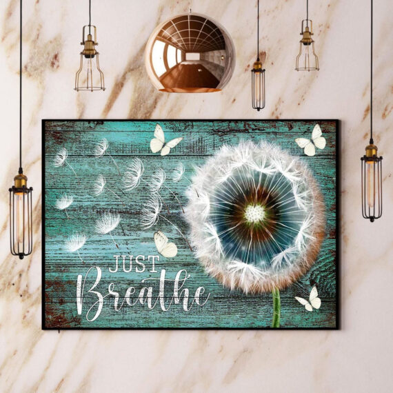 Dandelion Butterfly Just Breathe Canvas