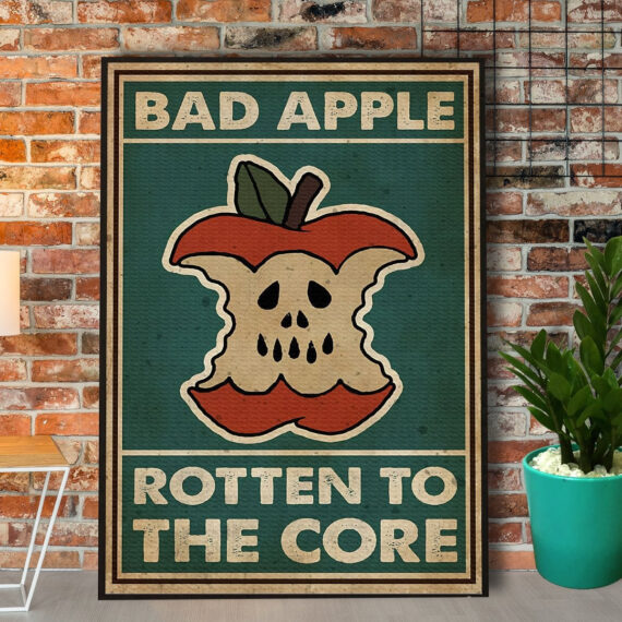 Witch Bad Apple Rotten To The Core Halloween Canvas