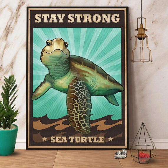 Turtle Stay Strong Sea Turtle Ocean Animals Canvas