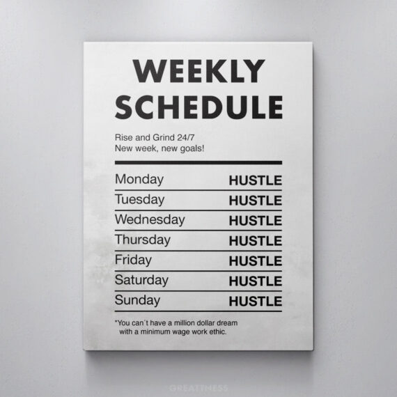 Weekly Schedule Canvas/Poster Wall Art Decor