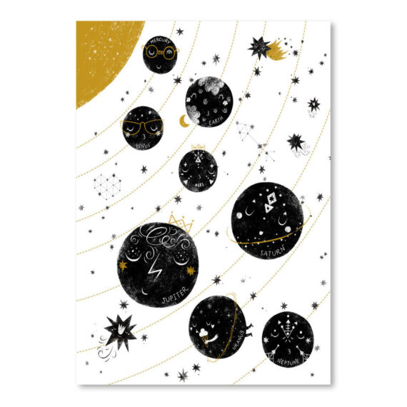 Monochrome Solar System by Elena David