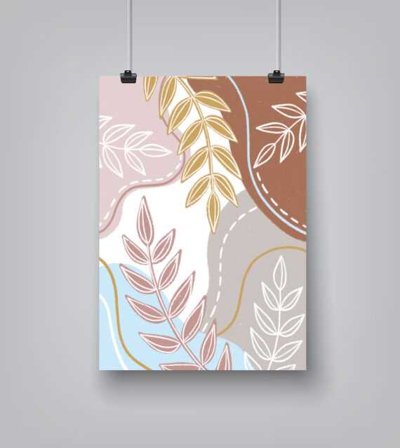 Leaves Abstract by Elyse Burns - Poster