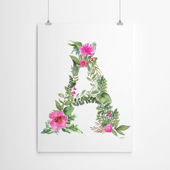 Botanical Letter A by Kelsey Mcnatt - Canvas/Poster Wall Art Decor