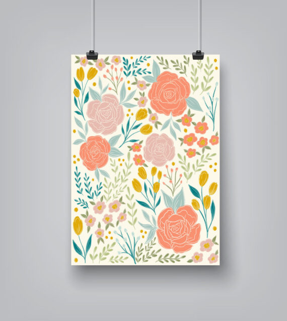 Peonies And Tulips by Elyse Burns - Poster