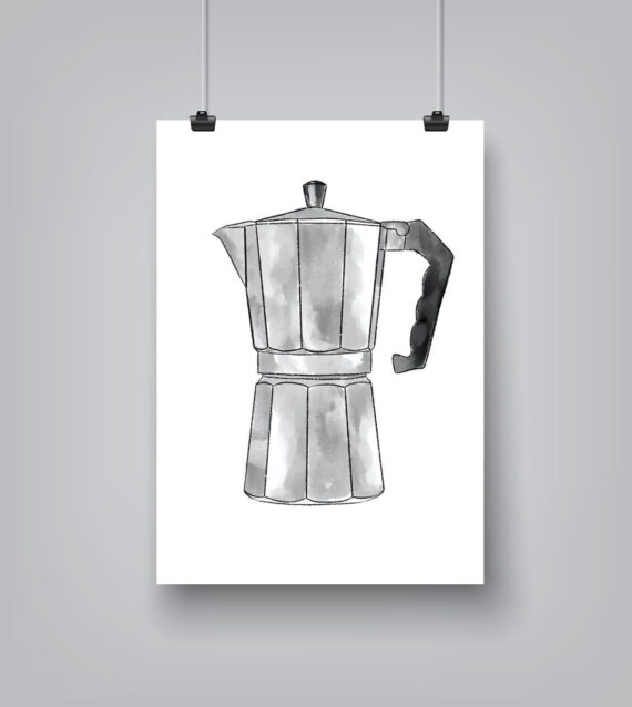 Espresso Pot by Elyse Burns - Poster