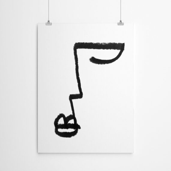 One Line Face Drawing by Roseanne Kenny - Canvas/Poster Wall Art Decor