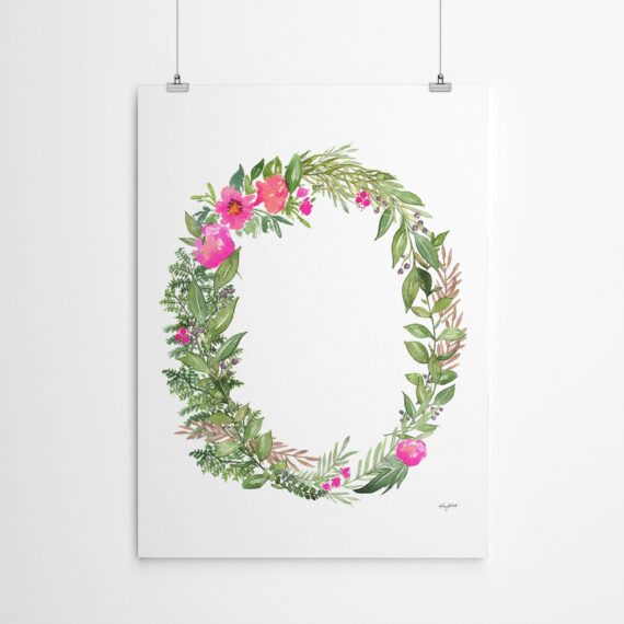 Botanical Letter O by Kelsey Mcnatt - Canvas/Poster Wall Art Decor