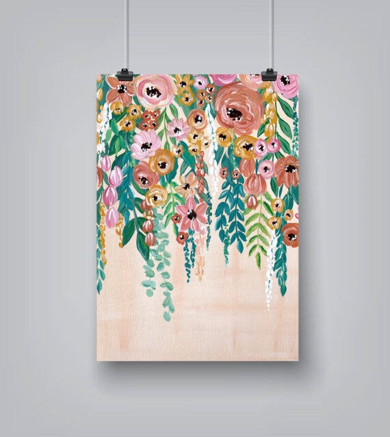 Hanging Flowers by Elyse Burns - Poster