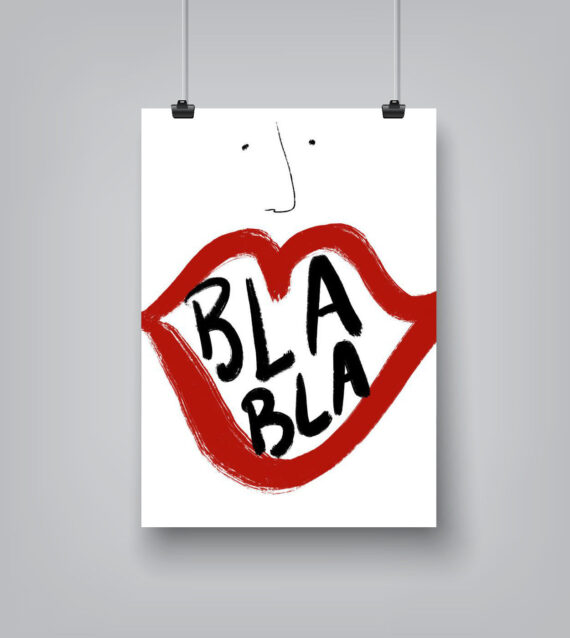 Bla Bla by Atelier Posters - Canvas/Poster Wall Art Decor