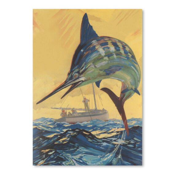 Leaping Marlin by Found Image Press Canvas/Poster Wall Art Decor