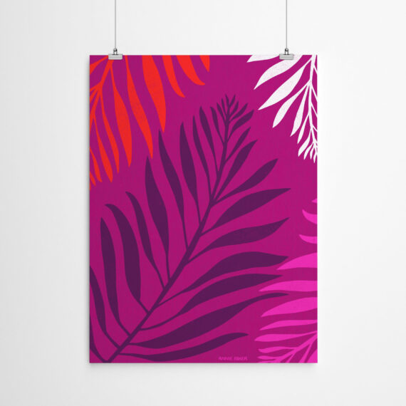 Tropical Leaves by Annie Riker - Canvas/Poster Wall Art Decor