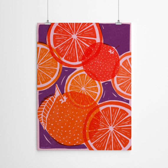 Orange Pattern Vertical by Annie Riker - Canvas/Poster Wall Art Decor