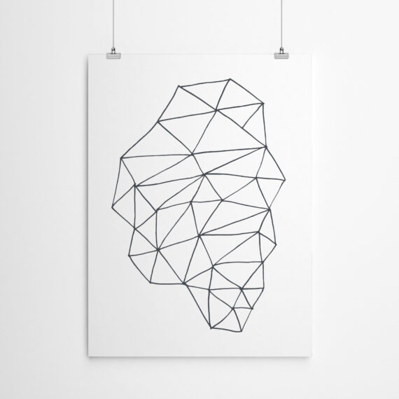 Freehand Geometric Line Drawing by Roseanne Kenny - Canvas/Poster Wall Art Decor