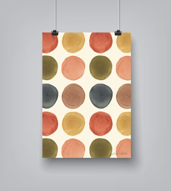 Mid Century Dots Pattern by Pauline Stanley - Canvas/Poster Wall Art Decor
