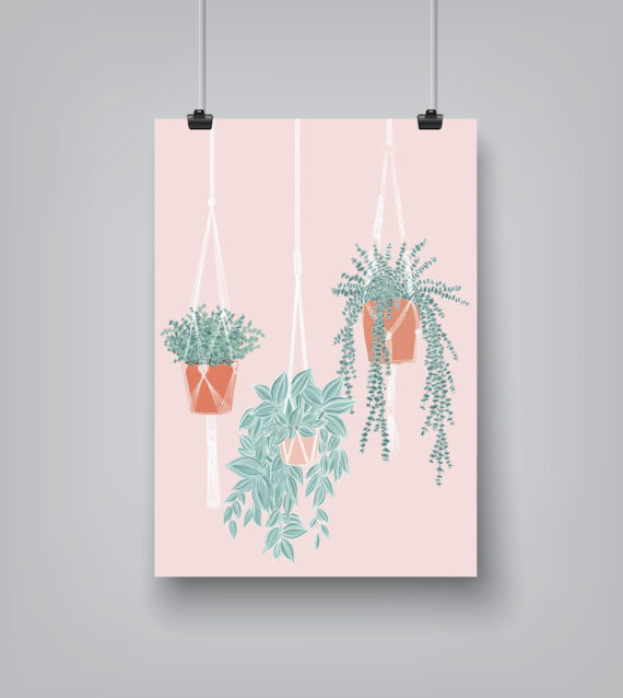 Hanging Plants by Elyse Burns - Poster