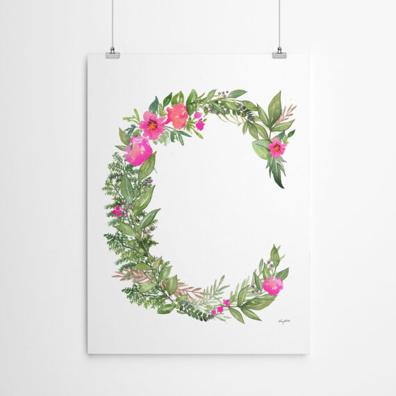 Botanical Letter C by Kelsey Mcnatt - Canvas/Poster Wall Art Decor