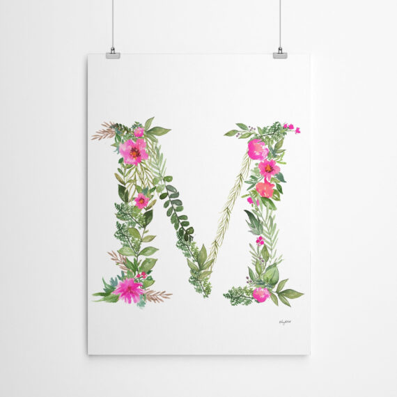 Botanical Letter M by Kelsey Mcnatt - Canvas/Poster Wall Art Decor