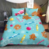 Christmas Candy With White Snowflakes Bedding Set