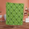 The Green And White Christmas Trees Are Interlaced To Create A Beautiful Christmas Picture Fleece Blanket