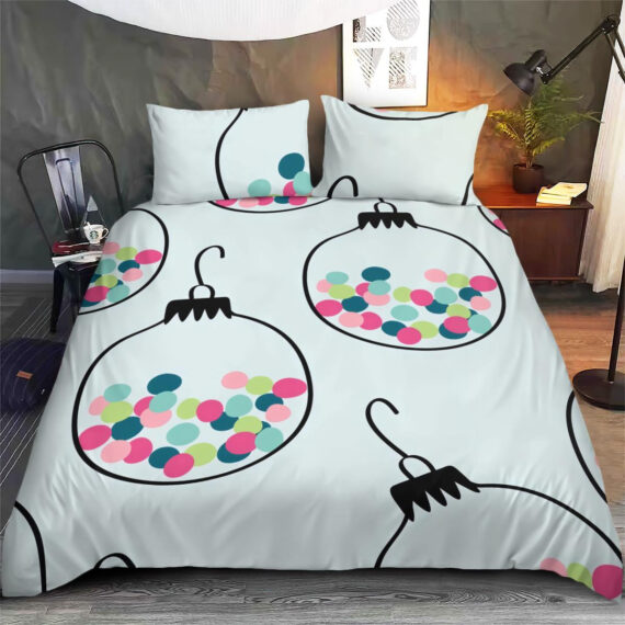 Merry Christmas With Sparkling Light Bulb Pattern Bedding Set