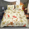 Merry Christmas With Santa Claus, Pine Tree, Reindeer Motifs Bedding Set