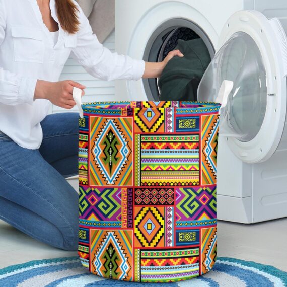 America Latin seamless background with mexican Laundry Basket