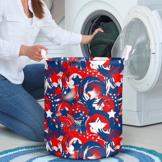 Abstract seamless grunge pattern for Independence Day USA Laundry Basket