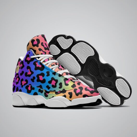 Neon Rainbow Basketball White Sole Shoes