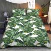 Green Tropical Palm Leaf Forest On White Background Bedding Set