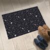 Space Seamless Pattern Comet Planet In The Sparkling Night Sky Door Mat