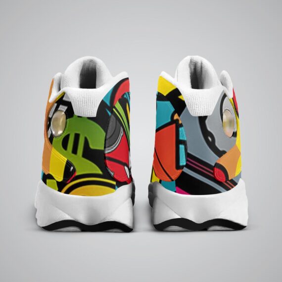 Graffitti Vector Pattern Basketball White Sole Shoes