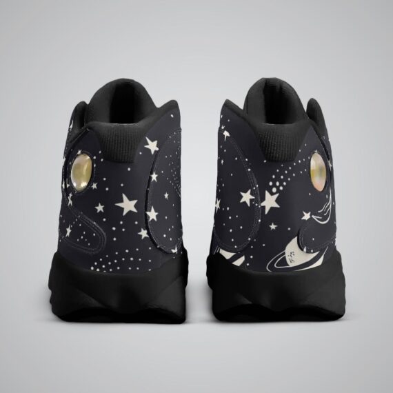 Space Planets Comets Basketball Black Sole Shoes