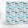 Abstract Shark Silhouette Pattern Shower Curtain