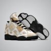 Brown Color Paw Print Seamless Pattern Basketball Black Sole Shoes