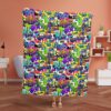 Abstract seamless comic multicolored palm tree pattern Fleece Blanket