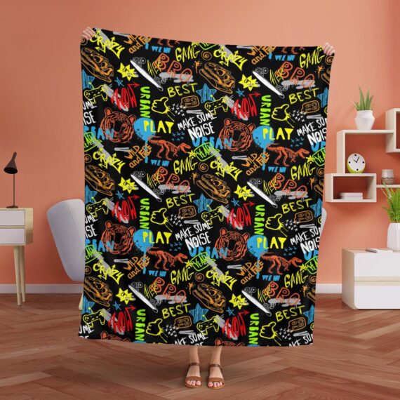 Abstract Urban Colorful Seamless Pattern Fleece Blanket