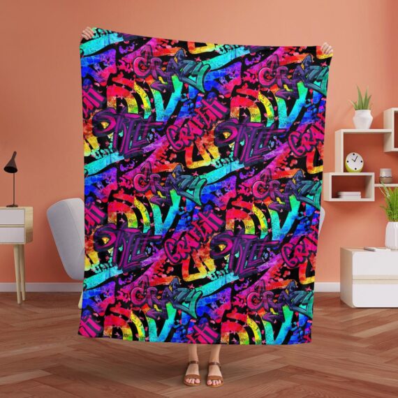 Abstract Seamlessgraffiti Backdrop Sport Textile Fashion Fleece Blanket