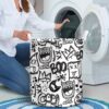 Monster Hand Drawn Model For Boys Shimmer Laundry Basket