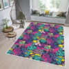 Abstract Bright Graffiti Pattern Painted Brick Sparkles Area Rugs