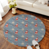 Super Cute Christmas Tree And Santa Claus Round Carpet