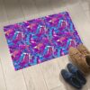 Graffiti Words Pattern Grunge Repeat Print With Curved Lines Door Mat