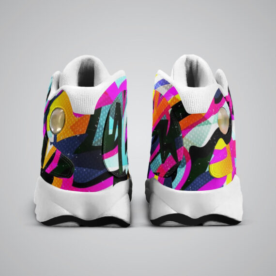 Graffiti bright psychedelic Basketball White Sole Shoes