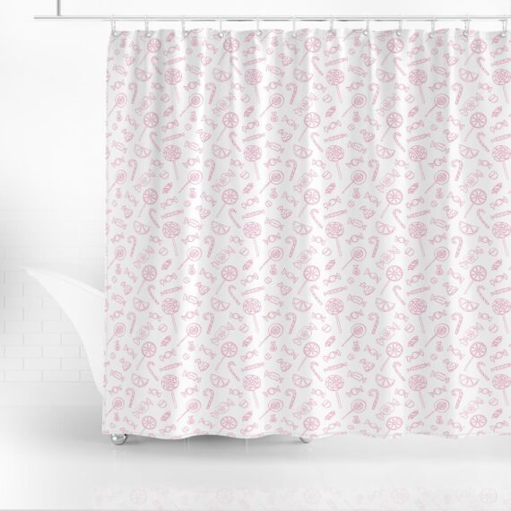 Hand Drawn Beautiful Christmas Candy Candies Shower Curtain