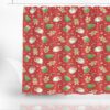 Gingerbread Man, Santa Claus, Christmas Tree, And Candy Cane Shower Curtain