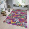 Abstract Colorful Psychedelic Seamless Pattern Background Area Rugs