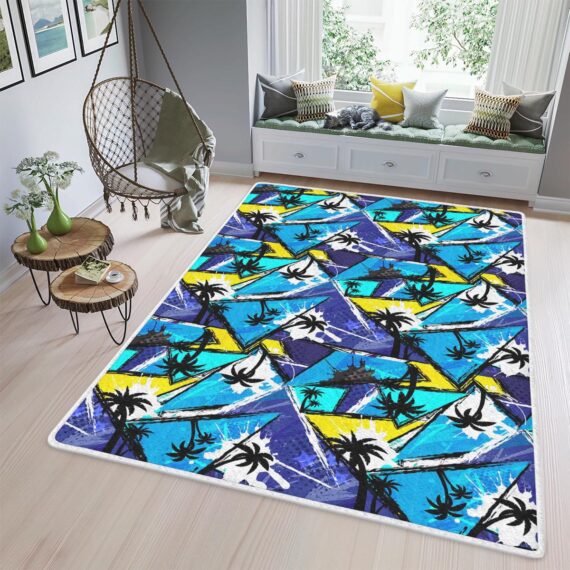 Abstract Seamless Chaotic Pattern Urban Geometric Area Rugs
