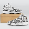 Slogans graffiti background Basketball White Sole Shoes