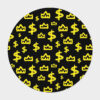 Yellow Crown Dollar Sign Isolated On Round Carpet